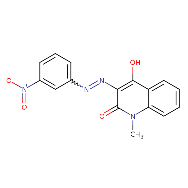 2(1H)-Quinolinone, 4-hydroxy-1-methyl-3-[(3-nitrophenyl)azo]- structural formula