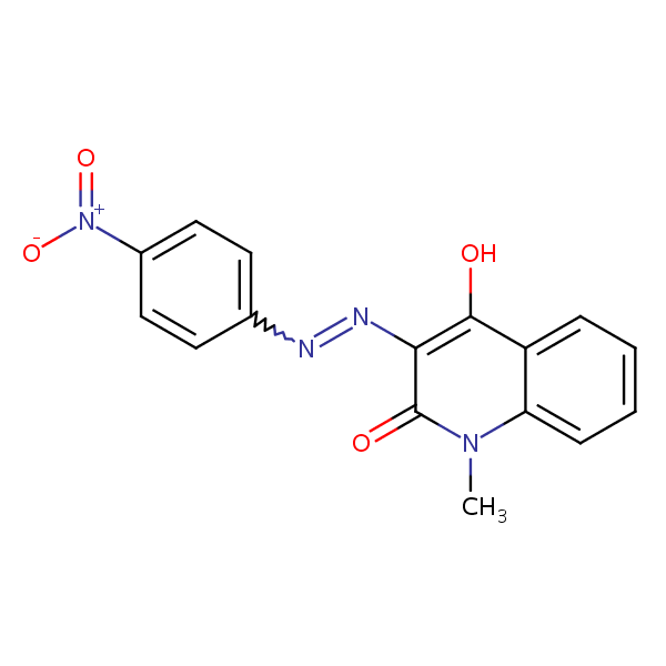 2(1H)-Quinolinone, 4-hydroxy-1-methyl-3-[(4-nitrophenyl)azo]- structural formula