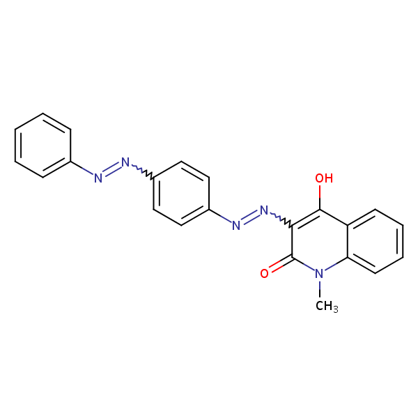 2(1H)-Quinolinone, 4-hydroxy-1-methyl-3-[[4-(phenylazo)phenyl]azo]- structural formula