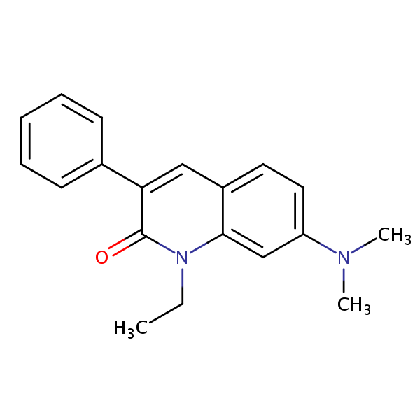 2(1H)-Quinolinone, 7-(dimethylamino)-1-ethyl-3-phenyl- structural formula