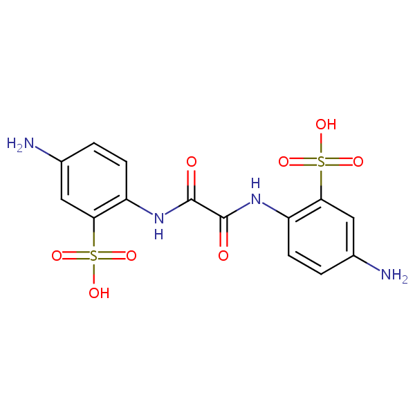 2,2’-((1,2-Dioxoethylene)diimino)bis(5-aminobenzenesulphonic acid) structural formula