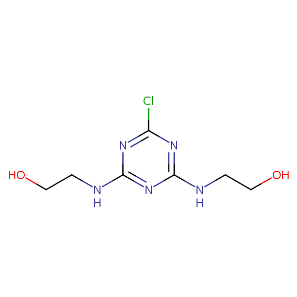 2,2’-((6-Chloro-1,3,5-triazine-2,4-diyl)diimino)bisethanol structural formula