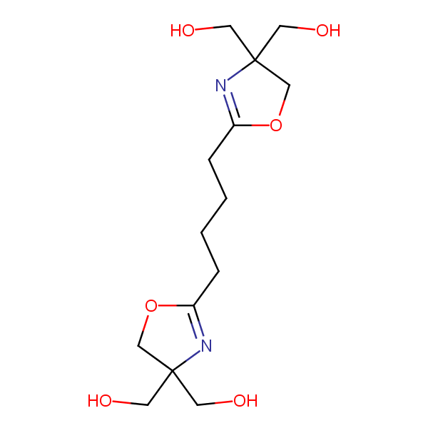 2,2’-(Butane-1,4-diyl)bis-2-oxazoline-4,4-dimethanol structural formula