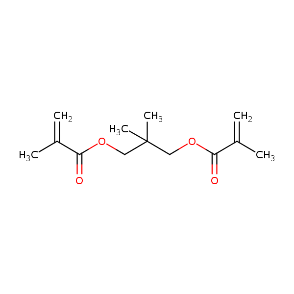 2,2-Dimethylpropane-1,3-diyl bis(2-methylprop-2-enoate) structural formula