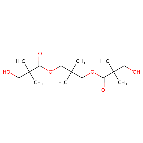 2,2-Dimethylpropane-1,3-diyl bis(3-hydroxypivalate) structural formula