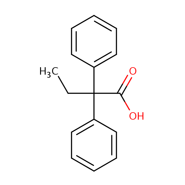 2,2-Diphenylbutyric acid structural formula