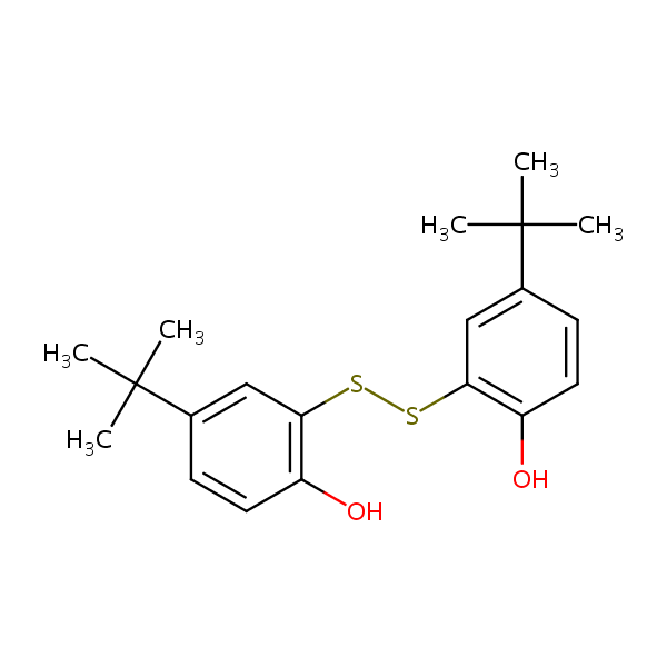 2,2’-Dithiobis(4-tert-butylphenol) structural formula