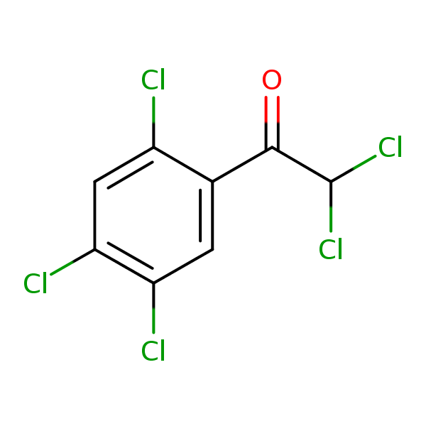 2,2,2’,4’,5’-Pentachloroacetophenone structural formula