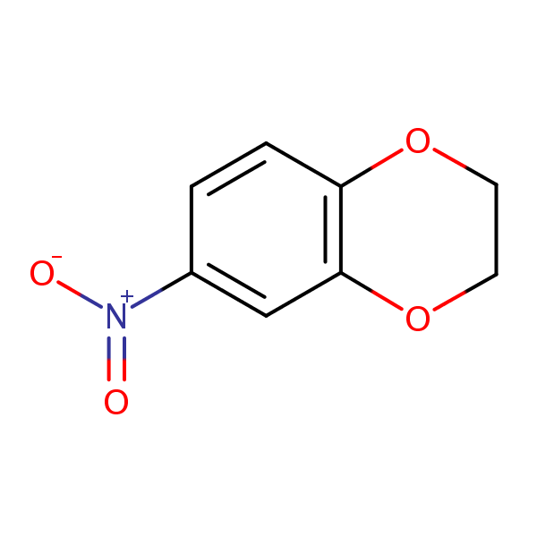 2,3-Dihydro-6-nitro-1,4-benzodioxin structural formula
