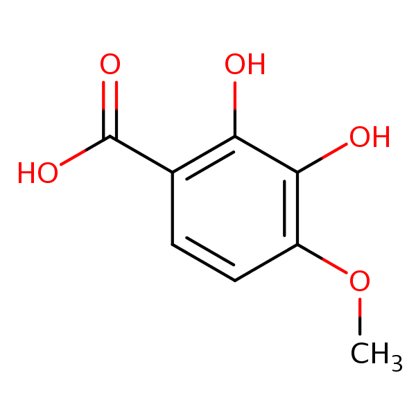 2,3-Dihydroxy-p-anisic acid structural formula