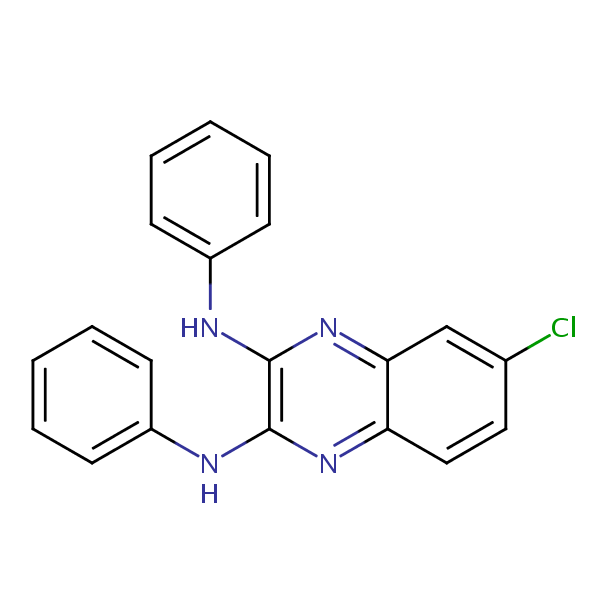 2,3-Quinoxalinediamine, 6-chloro-N,N’-diphenyl- structural formula