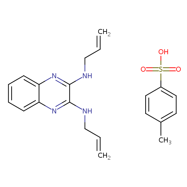 2,3-Quinoxalinediamine, N,N’-di-2-propenyl-, mono(4-methylbenzenesulfonate) structural formula