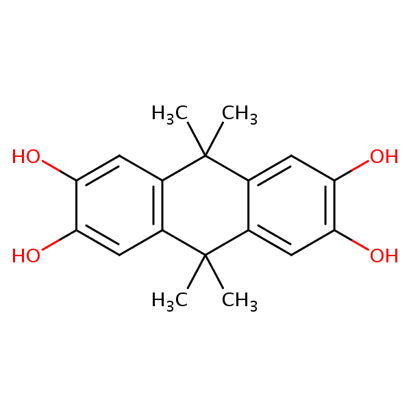 2,3,6,7-Anthracenetetrol, 9,10-dihydro-9,9,10,10-tetramethyl- structural formula
