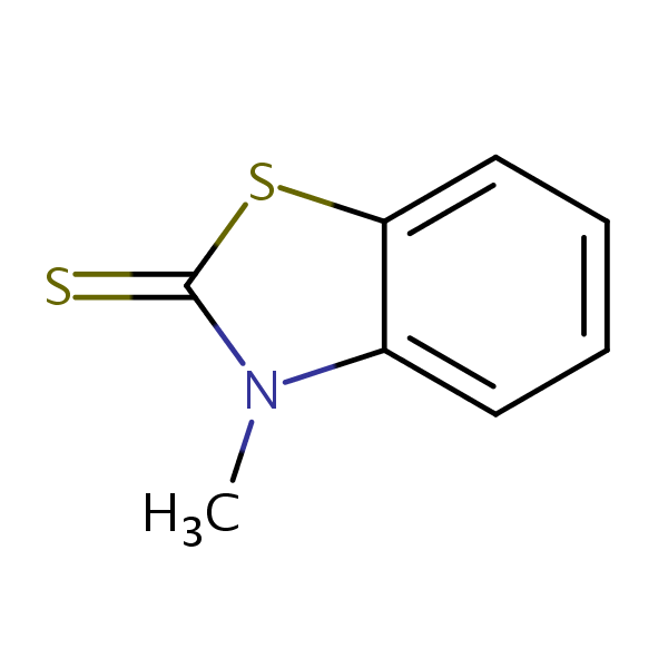 2(3H)-Benzothiazolethione, 3-methyl- structural formula