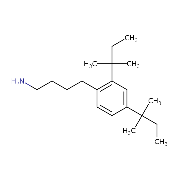 2,4-Bis(1,1-dimethylpropyl)benzenebutylamine structural formula