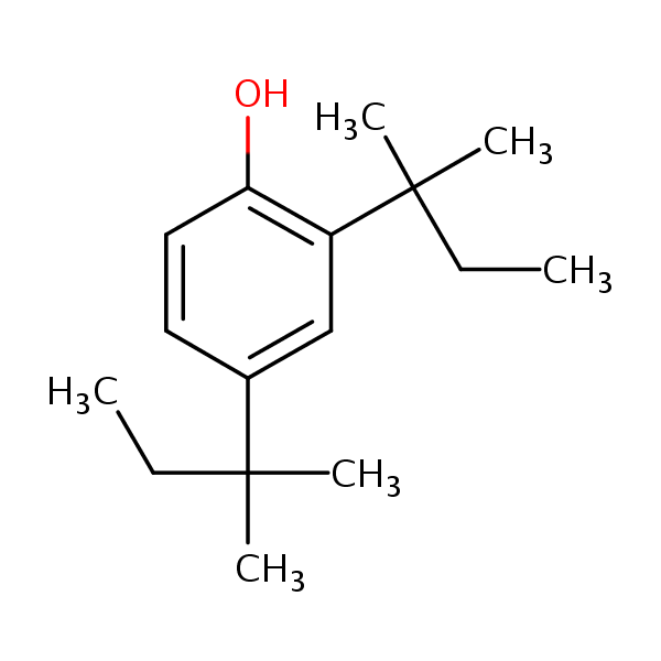 2,4-Bis(2-methylbutan-2-yl)phenol structural formula