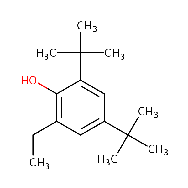 2,4-Di-tert-butyl-6-ethylphenol structural formula