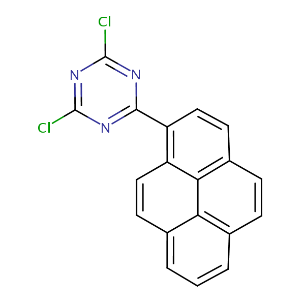 2,4-Dichloro-6-pyren-1-yl-1,3,5-triazine structural formula