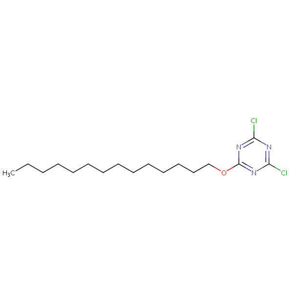 2,4-Dichloro-6-(tetradecyloxy)-1,3,5-triazine structural formula