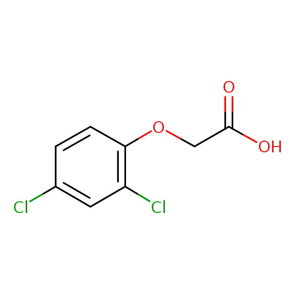 2,4-Dichlorophenoxyacetic acid structural formula
