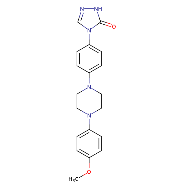 2,4-Dihydro-4-(4-(4-(4-methoxyphenyl)piperazin-1-yl)phenyl)-3H-1,2,4-triazol-3-one structural formula