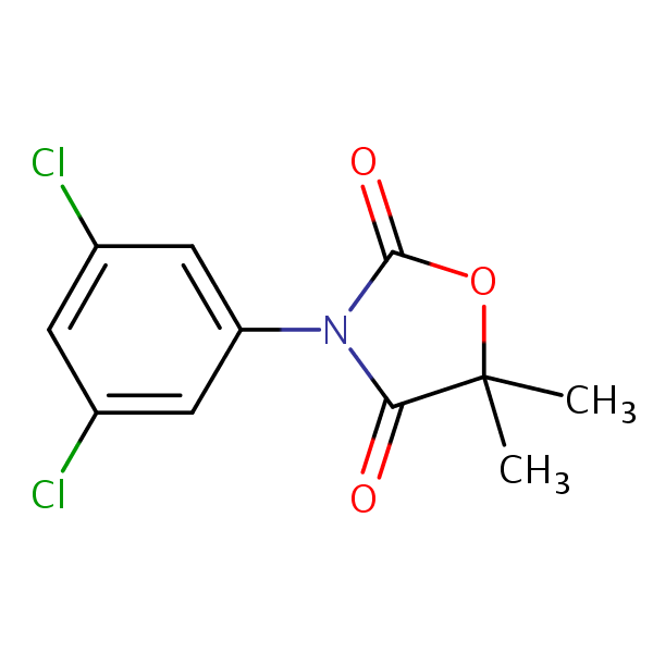 2,4-Oxazolidinedione, 3-(3,4-dichlorophenyl)-5,5-dimethyl- structural formula
