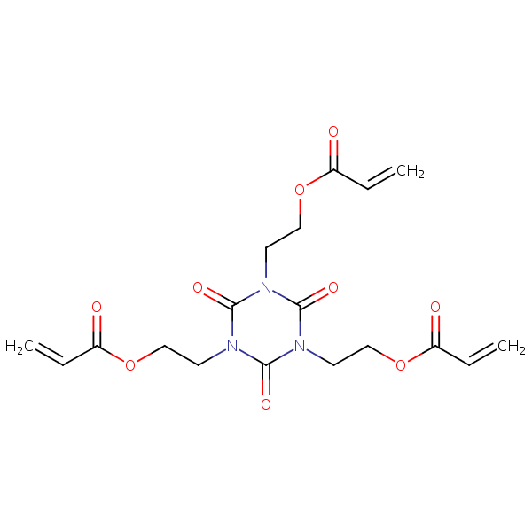 (2,4,6-Trioxo-1,3,5-triazinane-1,3,5-triyl)triethane-2,1-diyl trisprop-2-enoate structural formula