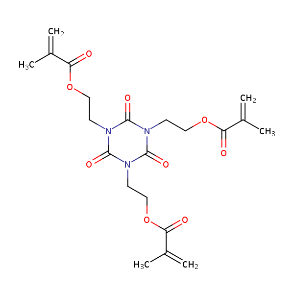(2,4,6-Trioxo-1,3,5-triazine-1,3,5(2H,4H,6H)-triyl)tri-2,1-ethanediyl methacrylate structural formula