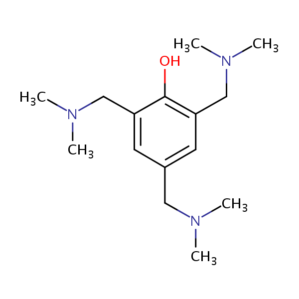2,4,6-Tris(dimethylaminomethyl)phenol structural formula