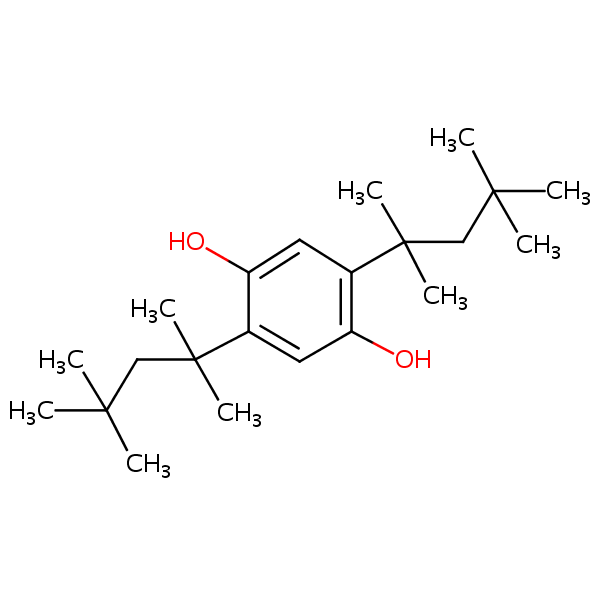 2,5-Bis(1,1,3,3-tetramethylbutyl)hydroquinone structural formula