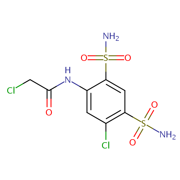 2,5’-Dichloro-2’,4’-disulphamoylacetanilide structural formula