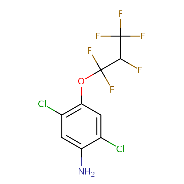 2,5-Dichloro-4-(1,1,2,3,3,3-hexafluoropropoxy)aniline structural formula