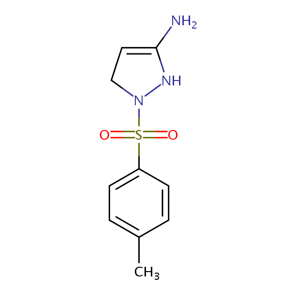 2,5-Dihydro-1-((p-tolyl)sulphonyl)-1H-pyrazol-3-amine structural formula