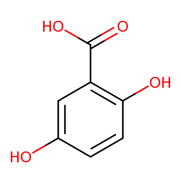 2,5-Dihydroxybenzoic Acid structural formula