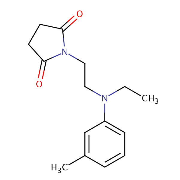 2,5-Pyrrolidinedione, 1-[2-[ethyl(3-methylphenyl)amino]ethyl]- structural formula