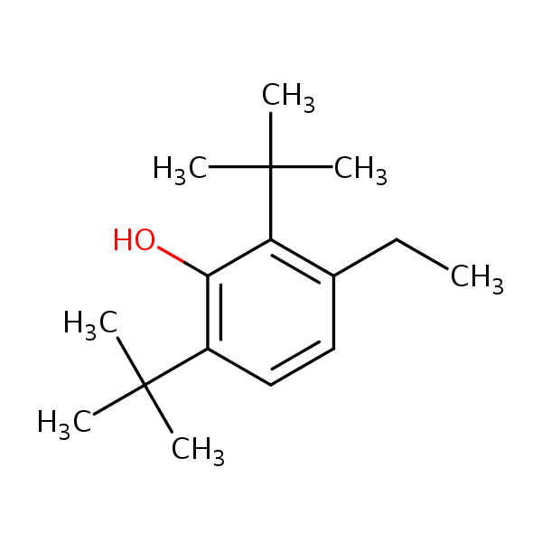 2,6-Di-tert-butyl-3-ethylphenol structural formula