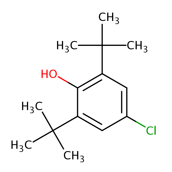2,6-Di-tert-butyl-4-chlorophenol structural formula