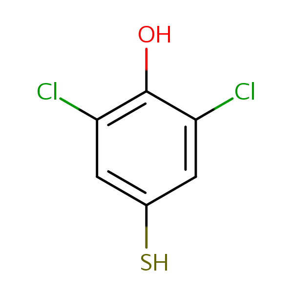 2,6-Dichloro-4-mercaptophenol structural formula