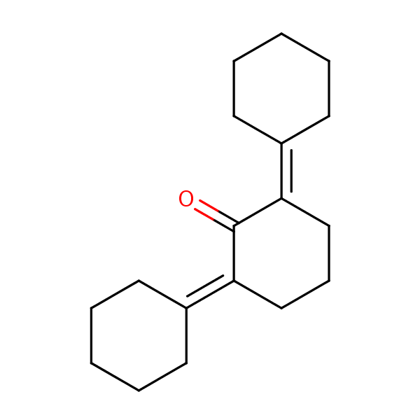 2,6-Di(cyclohexylidene)cyclohexan-1-one structural formula