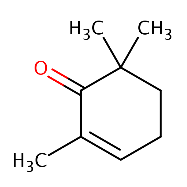 2,6,6-Trimethyl-2-cyclohexen-1-one structural formula
