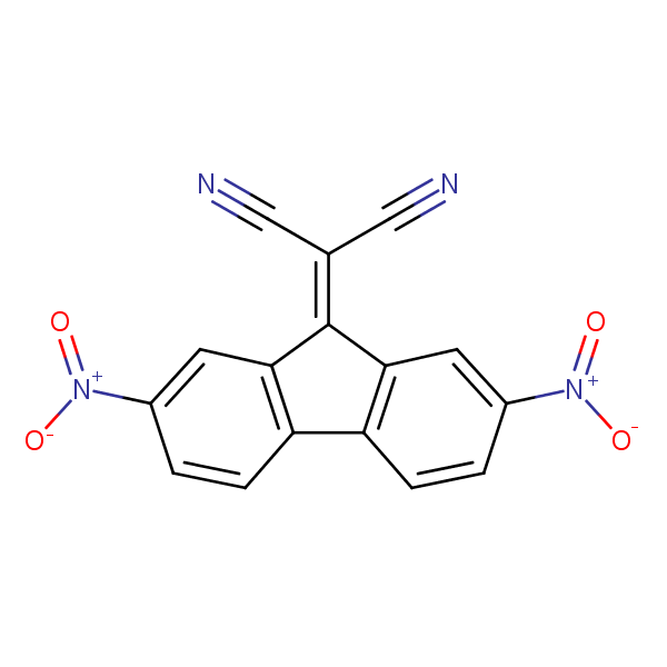(2,7-Dinitro-9H-fluoren-9-ylidene)malononitrile structural formula