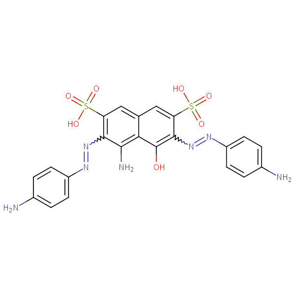 2,7-Naphthalenedisulfonic acid, 4-amino-3,6-bis[(4-aminophenyl)azo]-5-hydroxy- structural formula