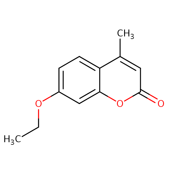 2H-1-Benzopyran-2-one, 7-ethoxy-4-methyl- structural formula