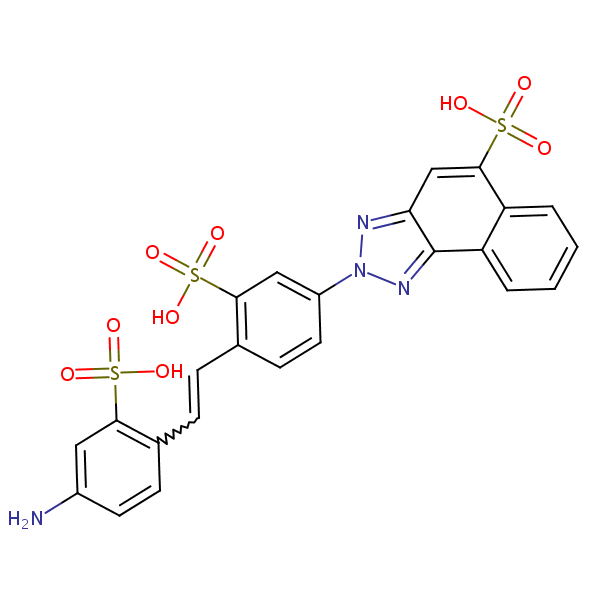 2H-Naphtho[1,2-d]triazole-5-sulfonic acid, 2-[4-[2-(4-amino-2-sulfophenyl)ethenyl]-3-sulfophenyl]- structural formula