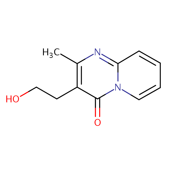 3-(2-Hydroxyethyl)-2-methyl-4H-pyrido(1,2-a)pyrimidin-4-one structural formula