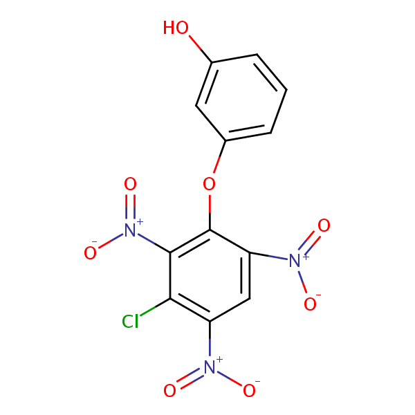 3-(3-Chloro-2,4,6-trinitrophenoxy)phenol structural formula