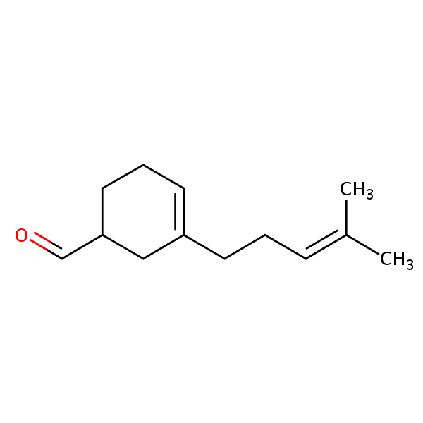 3-(4-Methyl-3-pentenyl)cyclohex-3-ene-1-carbaldehyde structural formula