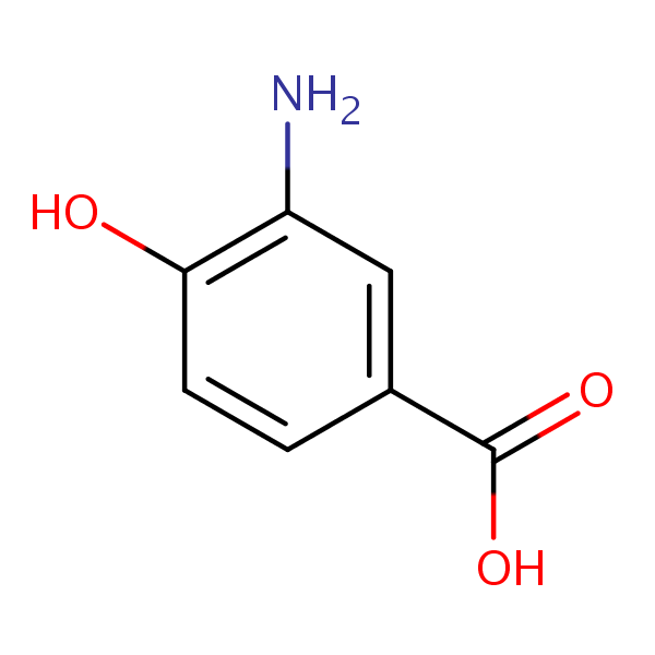 3-Amino-4-hydroxybenzoic acid structural formula