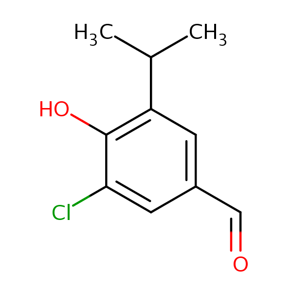 3-Chloro-4-hydroxy-5-(isopropyl)benzaldehyde structural formula