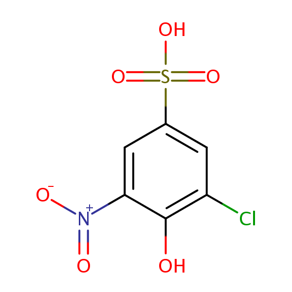 3-Chloro-4-hydroxy-5-nitrobenzenesulphonic acid structural formula